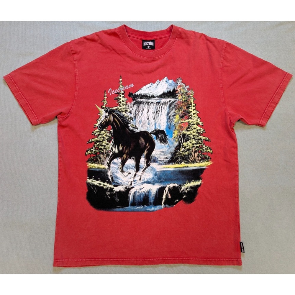 Billionaire Boys Club Icecream Shirt Mens Large Red Unicorn Skater Streetwear